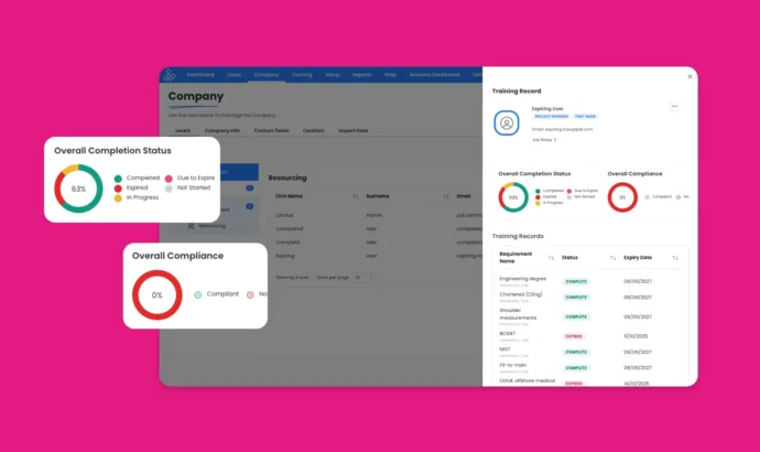 Training record screenshot company