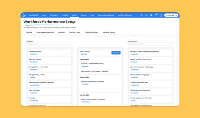 Job role builder screenshot